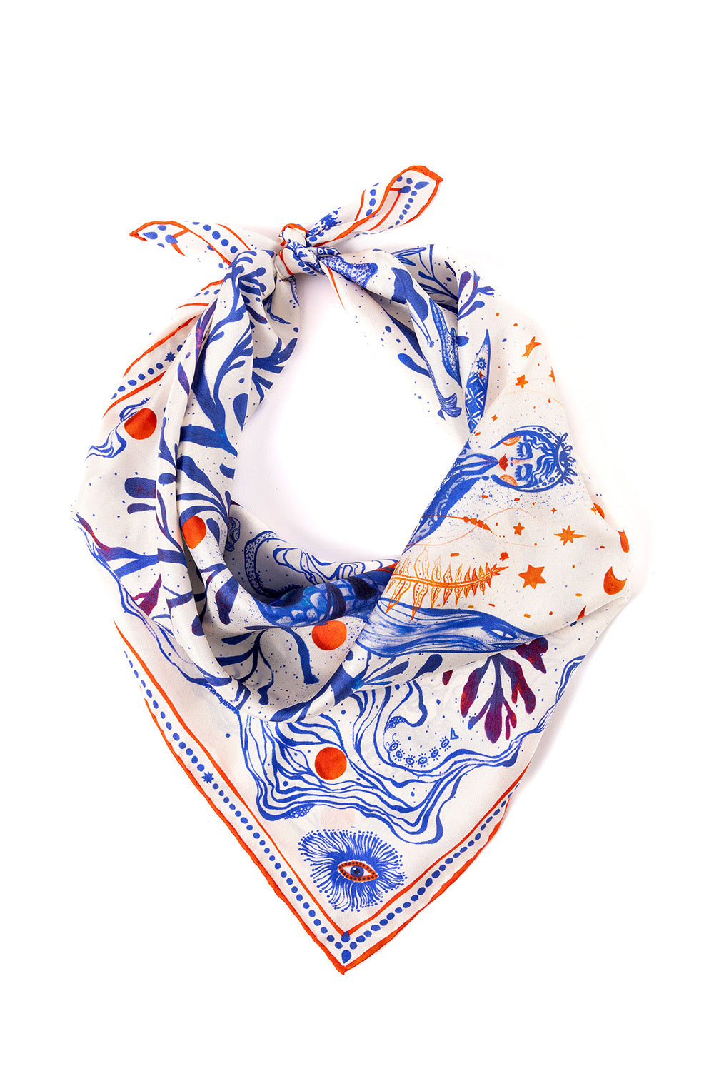 İpek Twill Fular - Goddess of Genesis %100 Saf İpek | Journey of Yula | 45 cm