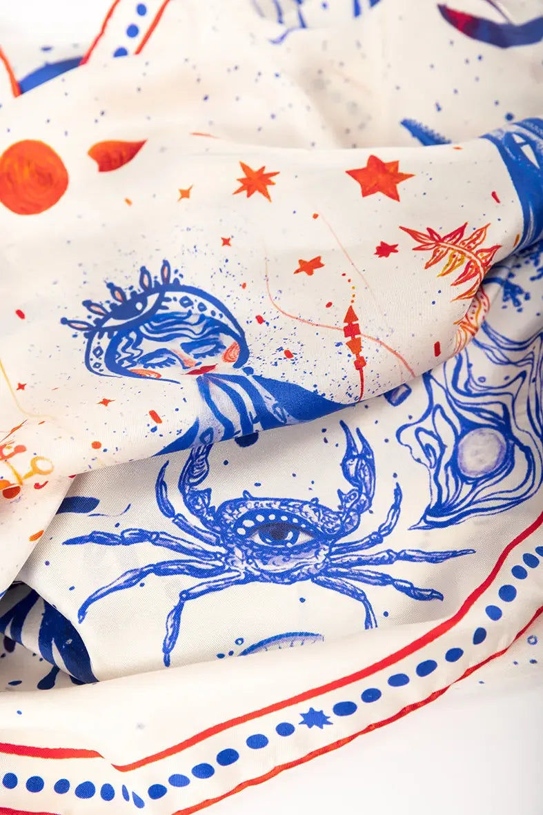 İpek Twill Fular - Goddess of Genesis %100 Saf İpek | Journey of Yula - Journey of Yula