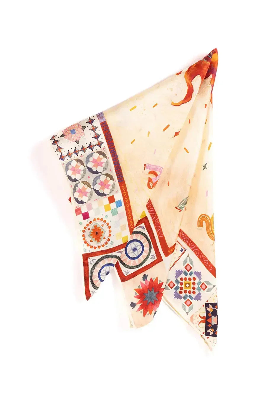 Journey of Yula gunes desenli ipek fular katlanma