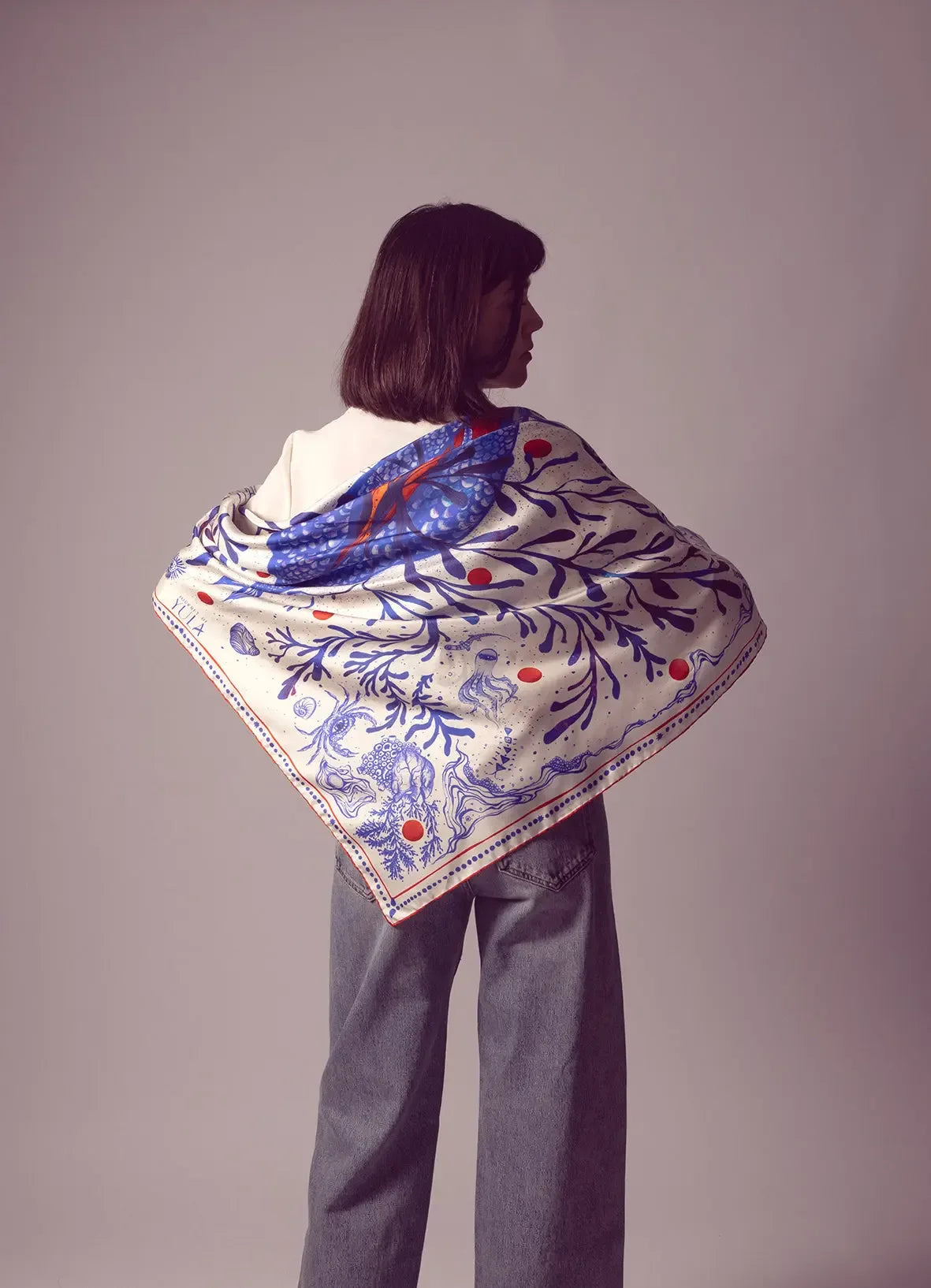 İpek Twill Fular - Goddess of Genesis %100 Saf İpek | Journey of Yula - Journey of Yula