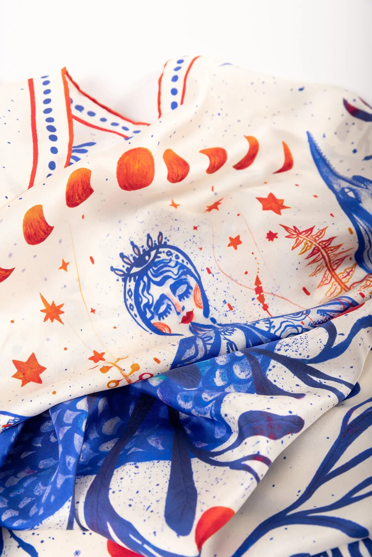 İpek Twill Fular - Goddess of Genesis %100 Saf İpek | Journey of Yula - Journey of Yula